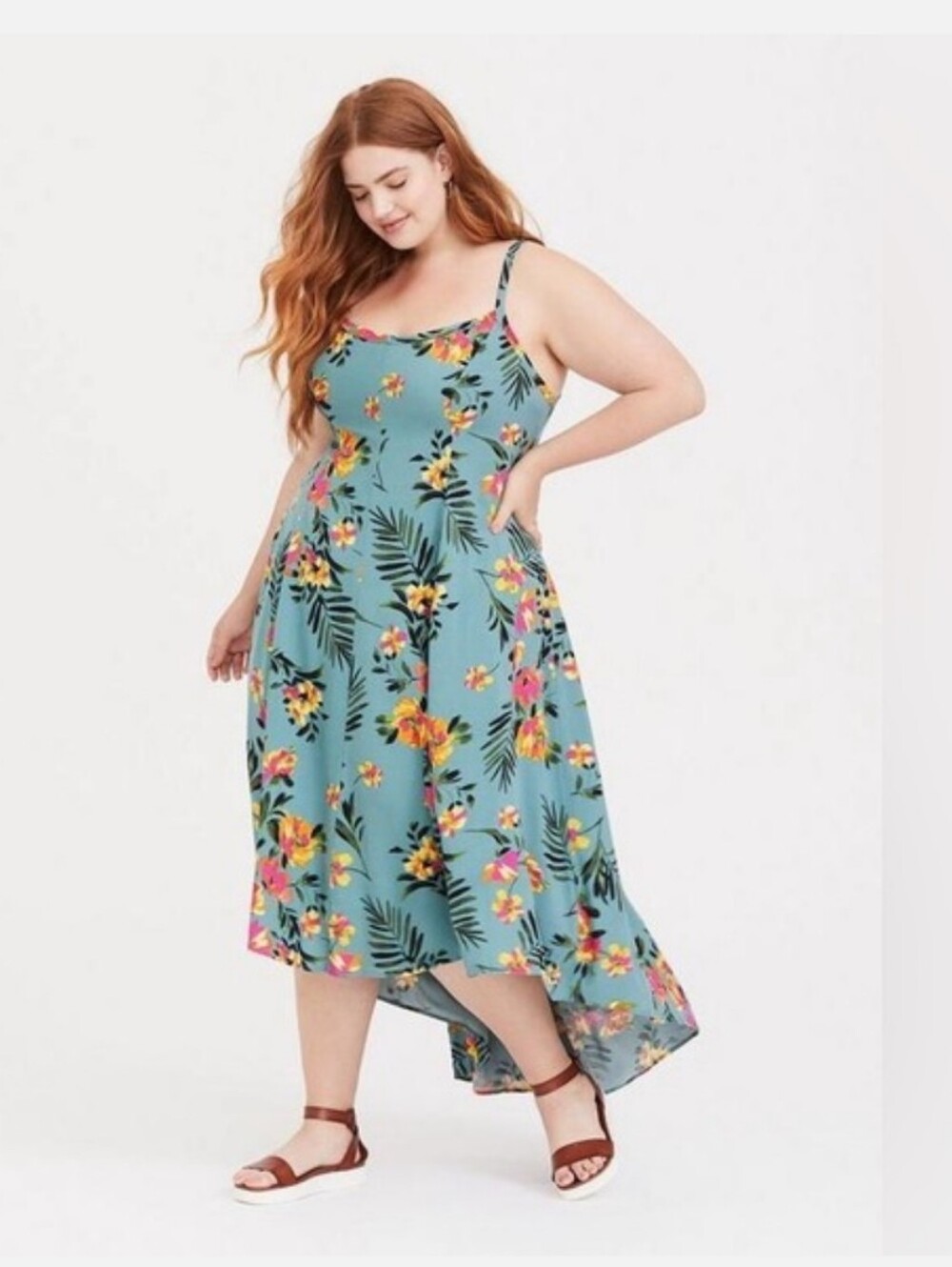 🌿🍒 Torrid Plus Size Floral High-Low Sundress Size 3 (3X)🍒🌿